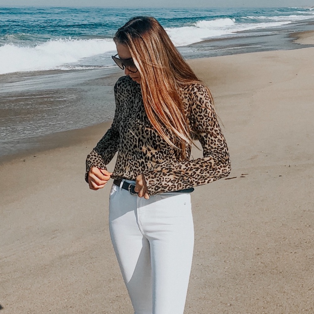 Zara leopard long sleeve top - Picture 2 of 2